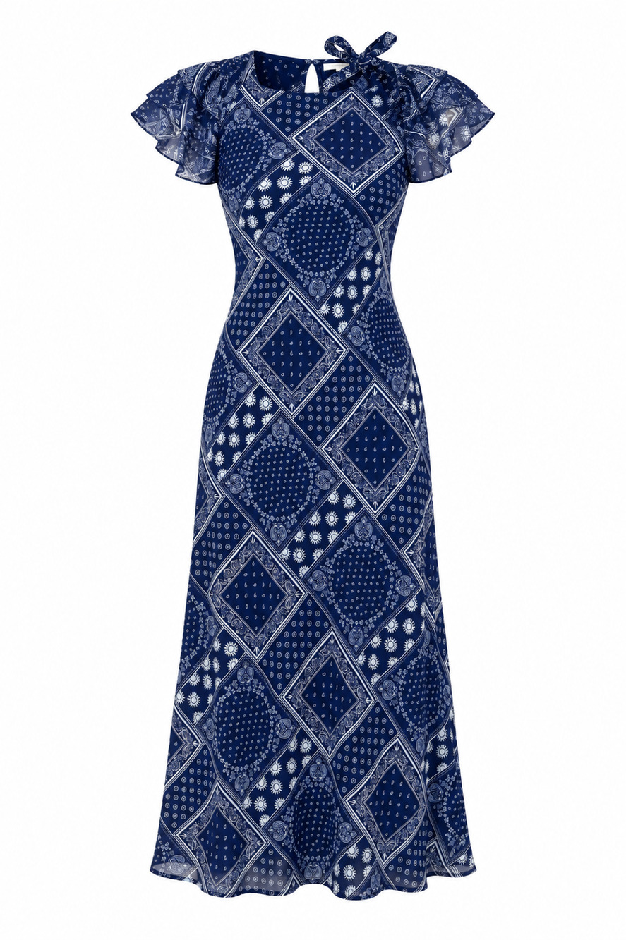 Sister New York Fox Dress in Navy Bandana - S (New With Tags)